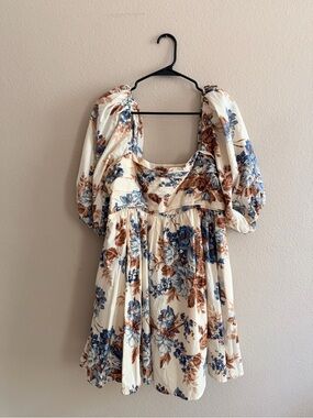 Abercrombie & Fitch Emerson Puff Sleeve Mini Dress Floral